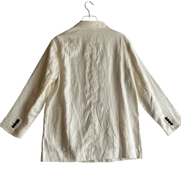 New Everlane Linen Double Breasted Blazer Quiet Luxury Elevated Basic Cream 10 - Picture 4 of 11